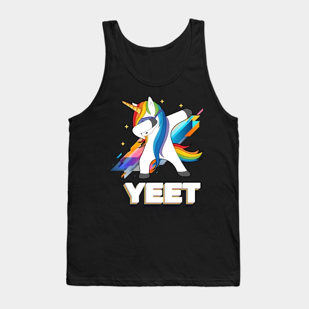 Dabbing Dancing Yeet Colorful Unicorn Celebration Funny product Tank Top by Bluebird Moon